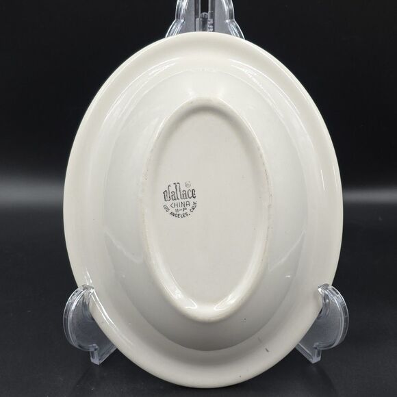 Vintage Wallace China Restaurant Ware Oval Bowl Festival Gray 11-P - Picture 3 of 6